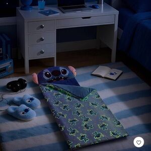 Disney Stitch Sleeping Bag with Blue and Green Design